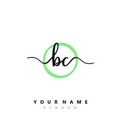 BC Initial handwriting logo vector	