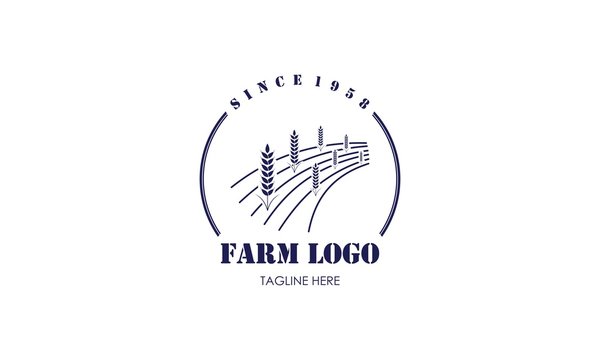 Flat farm house logo vector