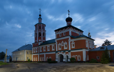 Fototapeta na wymiar Vyazma, John the Baptist Convent at night, Russia