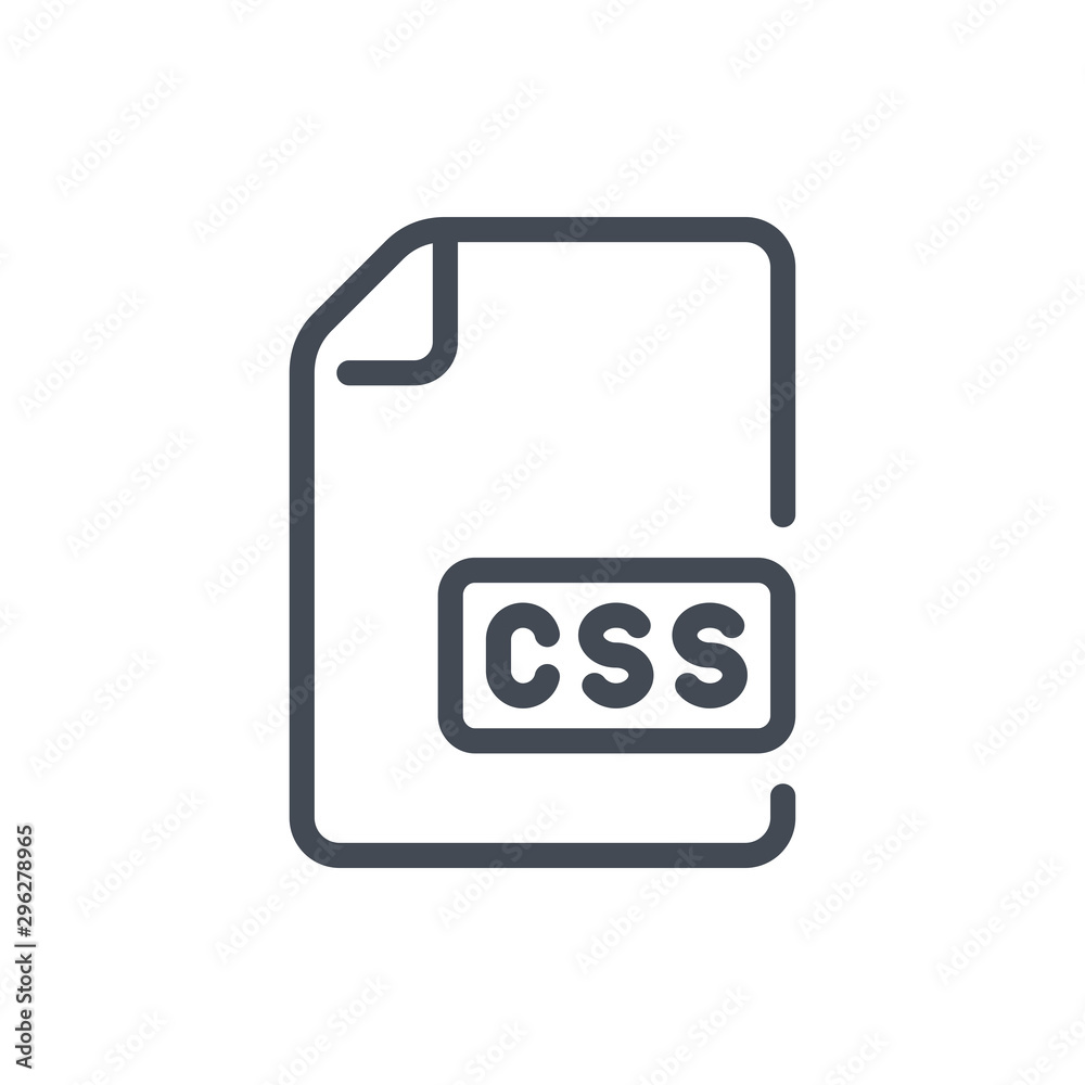 Poster css file line icon. cascading style sheets vector outline sign.