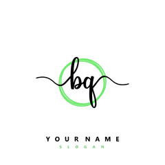 BQ Initial handwriting logo vector	