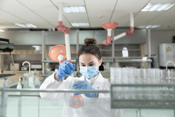 Female scientist working in the laboratory	