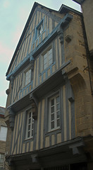 Fototapeta na wymiar Fully restored old medieval traditional house in Dinon, France