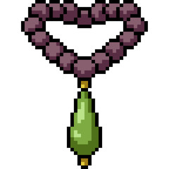 Naklejka premium vector pixel art necklace