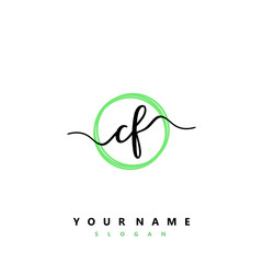 CF Initial handwriting logo vector	
