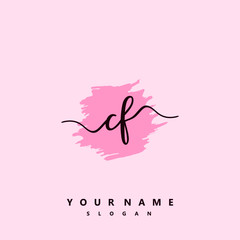 CF Initial handwriting logo vector	