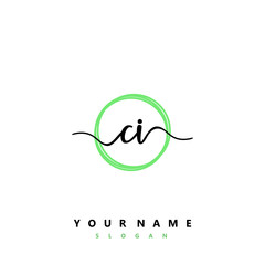 CI Initial handwriting logo vector	