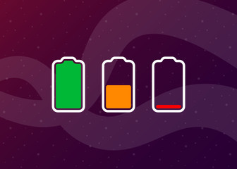 Battery Full Low Empty Charging Smartphone Fully Charged Vector Illustration