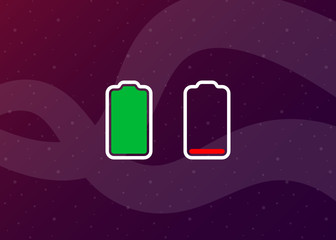 Battery Full Low Empty Charging Smartphone Fully Charged Vector Illustration