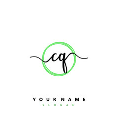 CQ Initial handwriting logo vector	