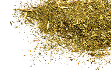 Dried St. John's wort isolated on white. 