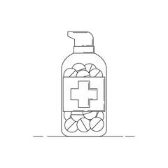 tube with medicament line icon. Vector illustration for design