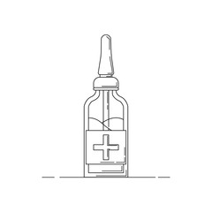 tube with medicament line icon. Vector illustration for design