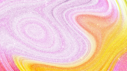 Swirl lines of pastel color marble and glitter texture for a background.