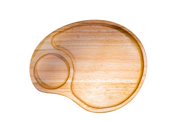 wooden plate/ tray isolated on white