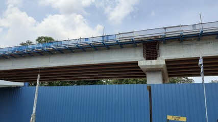 ktm commuter  train construction site in kluang, johor, malaysia
