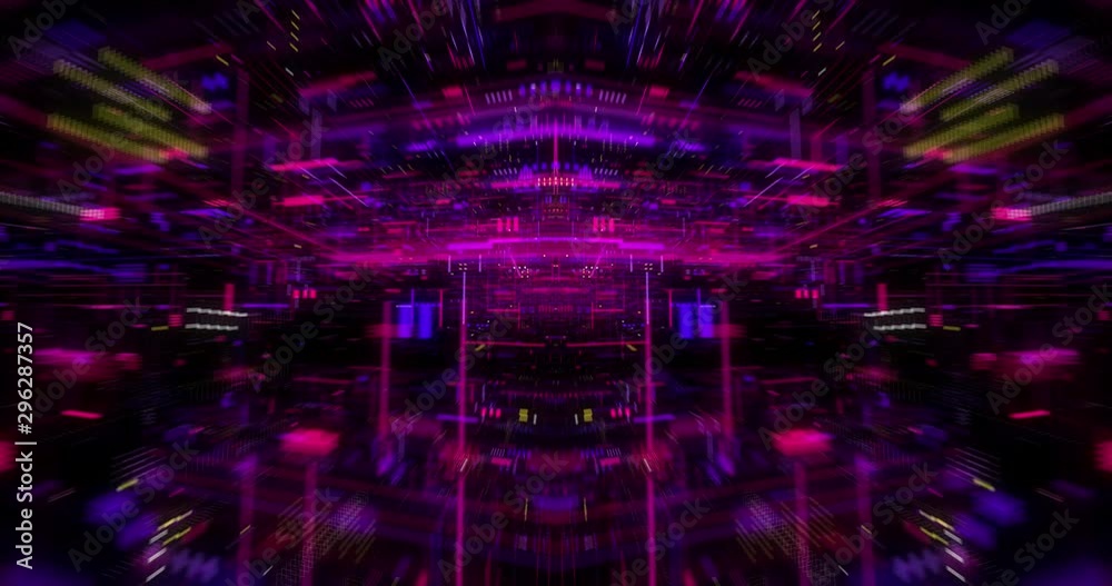 Poster virtual data on digital screen display, future technology and programming concept. flying futuristic