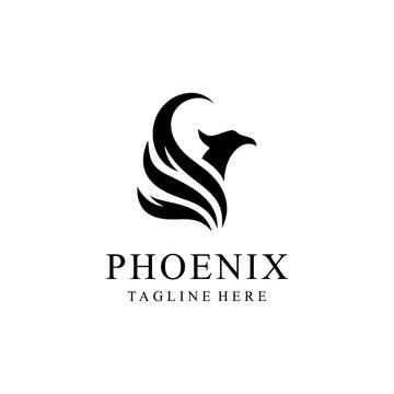 Phoenix bird abstract luxury Logo Vector template illustration	