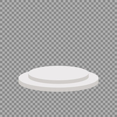 white 3d round podium on transparent background