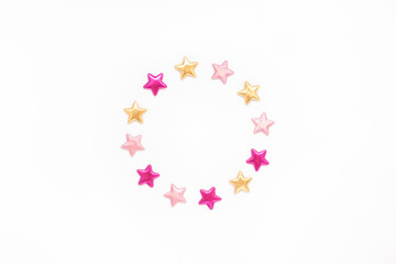 Decorative stars round wreath frame