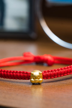 Chinese tradition, red ornaments for year of the pig 