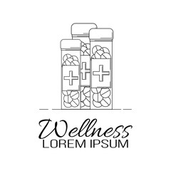 Medicine line logo. Vector illustration for design, web.