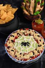Halloween style taco dip