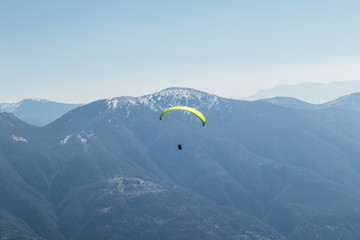 Paraglider in swiss alps