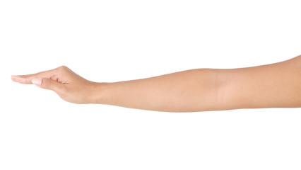 Fototapeta premium Female asian hand gestures isolated over the white background.