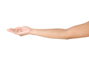 Fototapeta premium Female asian hand gestures isolated over the white background.
