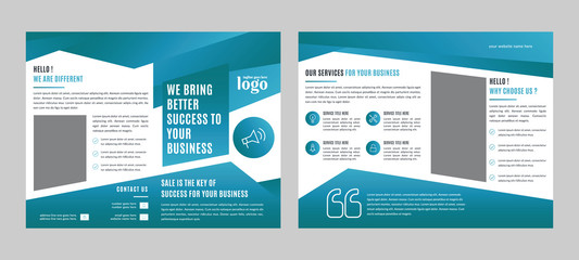 Bifold Business vector template. Brochure design, cover modern layout, annual report, poster, flyer in A4 with colorful shapes for tech, science, market with light background