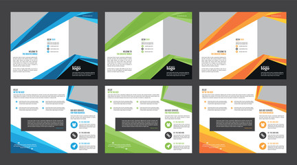 Trifold Business vector template. Brochure design, cover modern layout, annual report, poster, flyer in A4 with colorful shapes for tech, science, market with light background