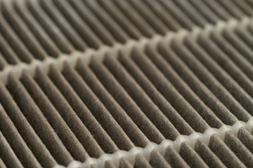 Old dirty automotive cabin air filter texture need foe replacement part