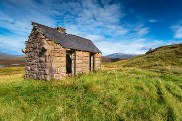 An old bothy at Elphin in Scotland