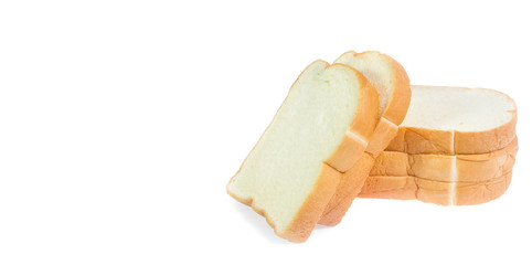 slice of bread on white background