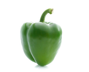 Green pepper on white background