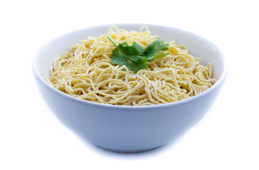 yellow noodle isolated on white