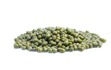 Mung beans on white background