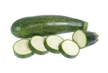 Fresh zucchini on white backgruond