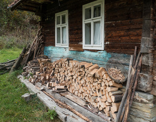 Village wooden house in the forest