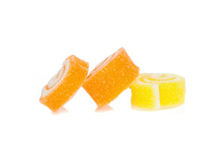 Colorful candy isolated on the white background