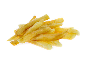 french fries on a white background