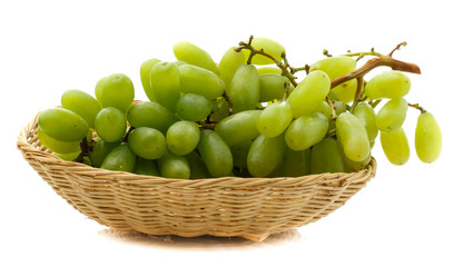 Green grape isolated on white background
