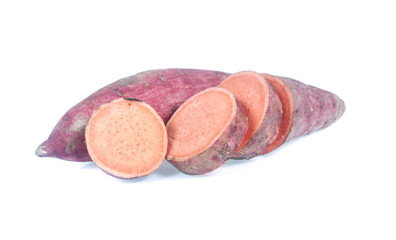 sweet potatoes isolated on white background