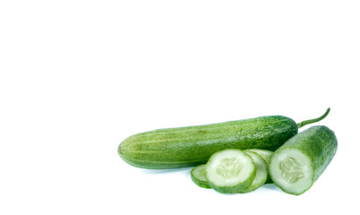 copy space Cucumber isolated on white background
