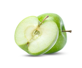 green apple fruit isolated on white background