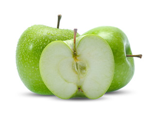 green apple fruit isolated on white background