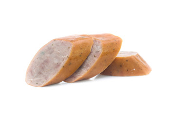 Frankfurter sausage isolated on white background