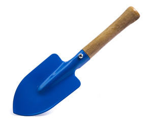 Garden tools shovel and fork isolated on white background