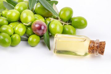 Green olive and olive oil
